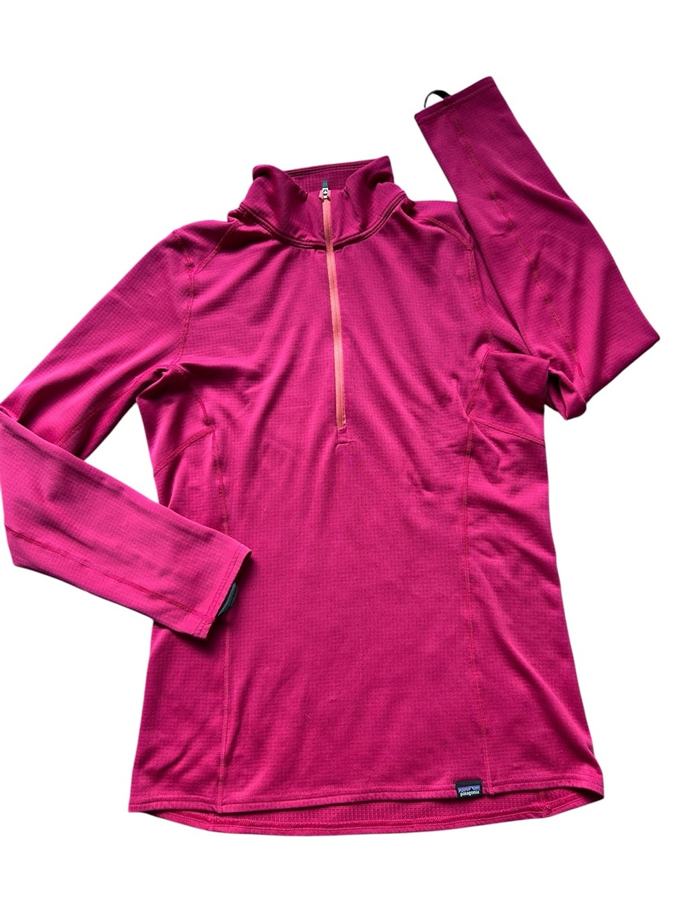 Patagonia womens capilene midweight long sleeve zip neck pink size medium 44455